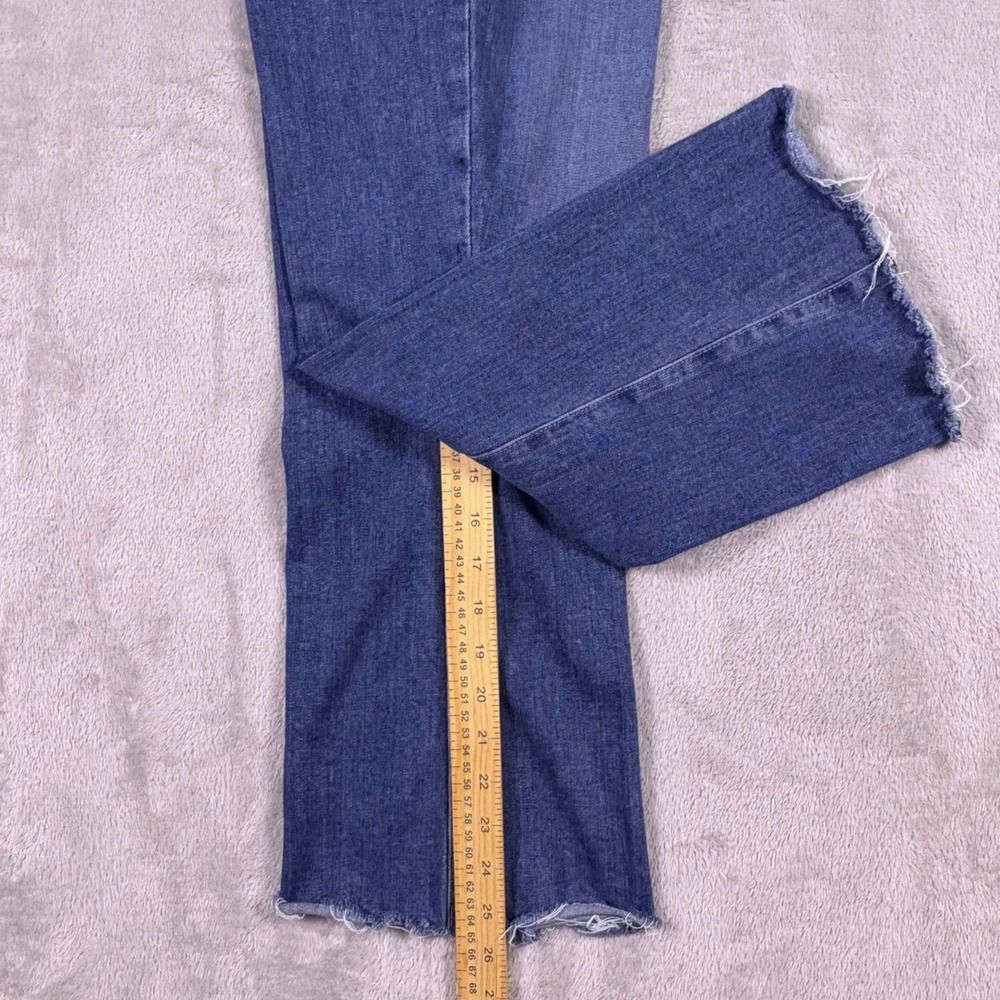 PAIGE Rory Crop Flare Jeans Blue‎ Distressed Raw Hem Size 31 (Msr 32x25) - Picture 12 of 15